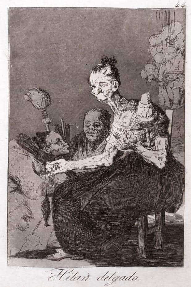 Francisco Goya, Hilan Delgado, from Los Caprichos, 1st edition, 1799, etching and burnished aquatint on laid paper with substantial margins