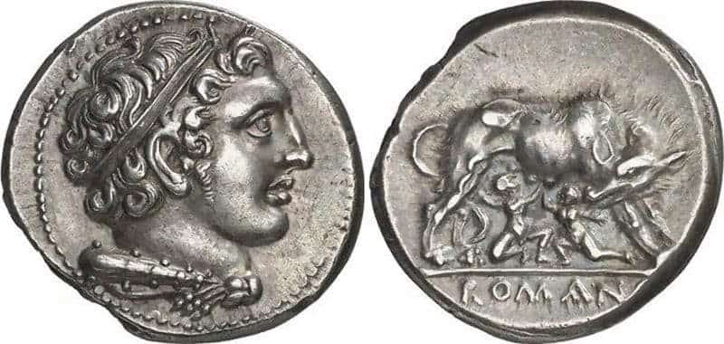 Roman Republican coin, via Ancient Coins.