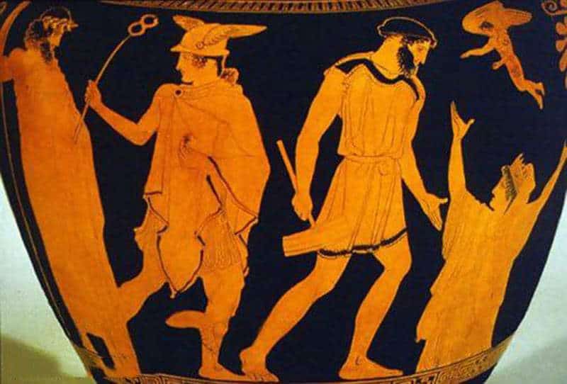 Epimetheus and the birth of Pandora, Athenian red-figure amphora, circa 5th B.C.E, Ashmolean Museum