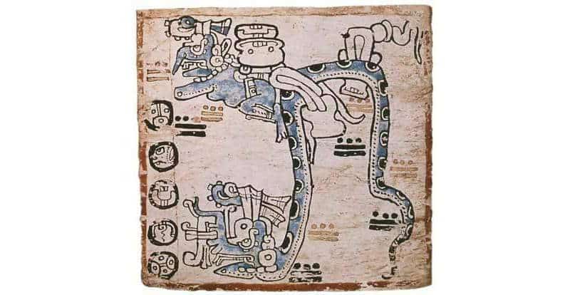 Chaac, lord of rain and water, Codex Madrid, 2009, via Arqueologia Mexicana.