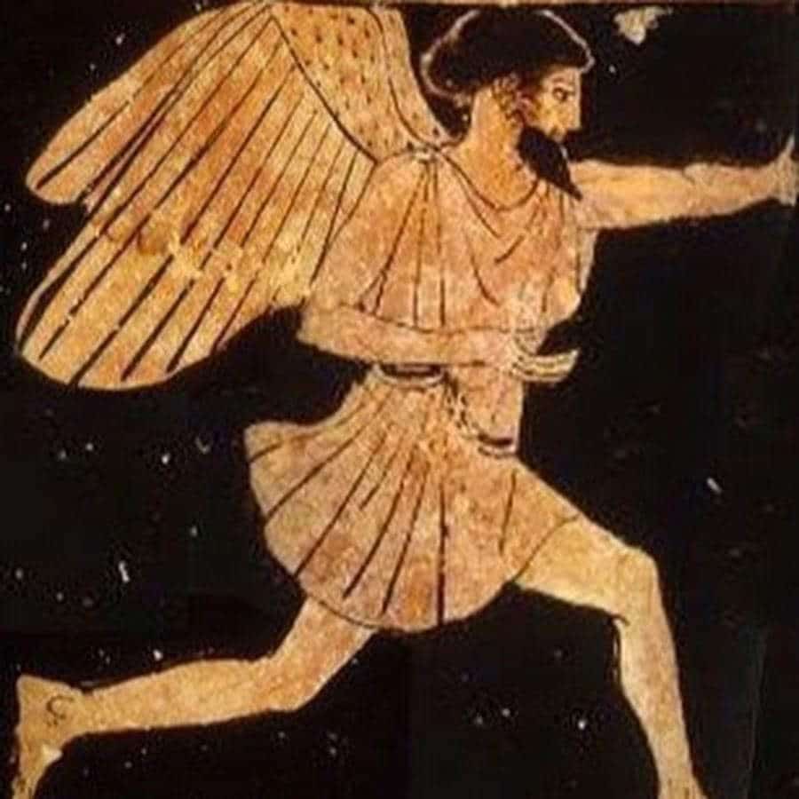 Boreas, God of the North Wind & Winter, Athenian pottery, artist unknown, 5th century B.C.E,