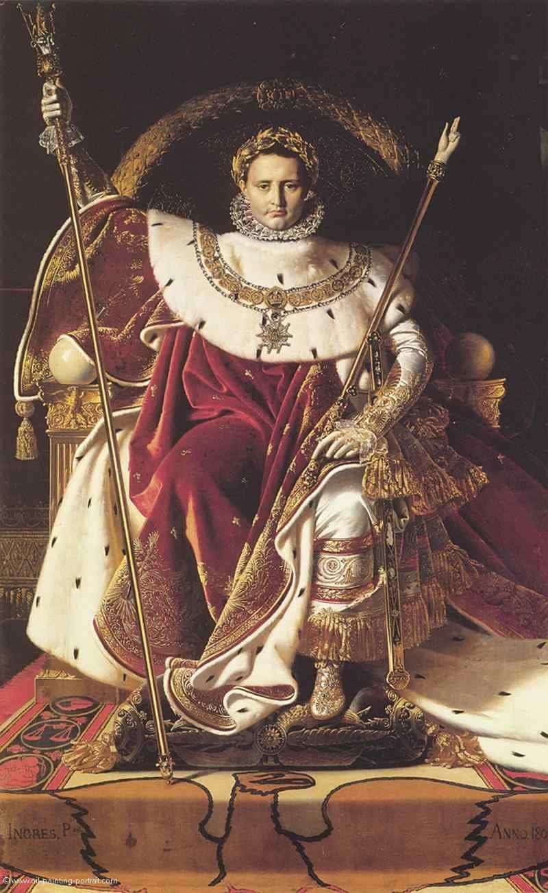 Portrait of Napoleon on the Imperial Throne, 1806, via Wikiart