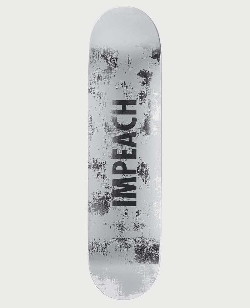 Impeach, Jenny Holzer, wooden skateboard deck 