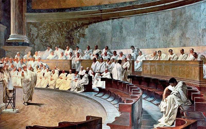 Cicero Denounces Catiline by Cesare Maccari – 1840-1919