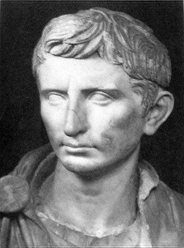 Bust of Gaius Julius Caesar Octavianus Augustus , nephew of Caesar and first emperor of Rome, c. 20 B.C. – Museo Capitolino of Rome, Italy