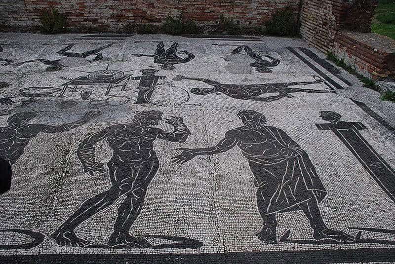 Mosaic from a gymnasium in Ostia Antica – the port city of Rome