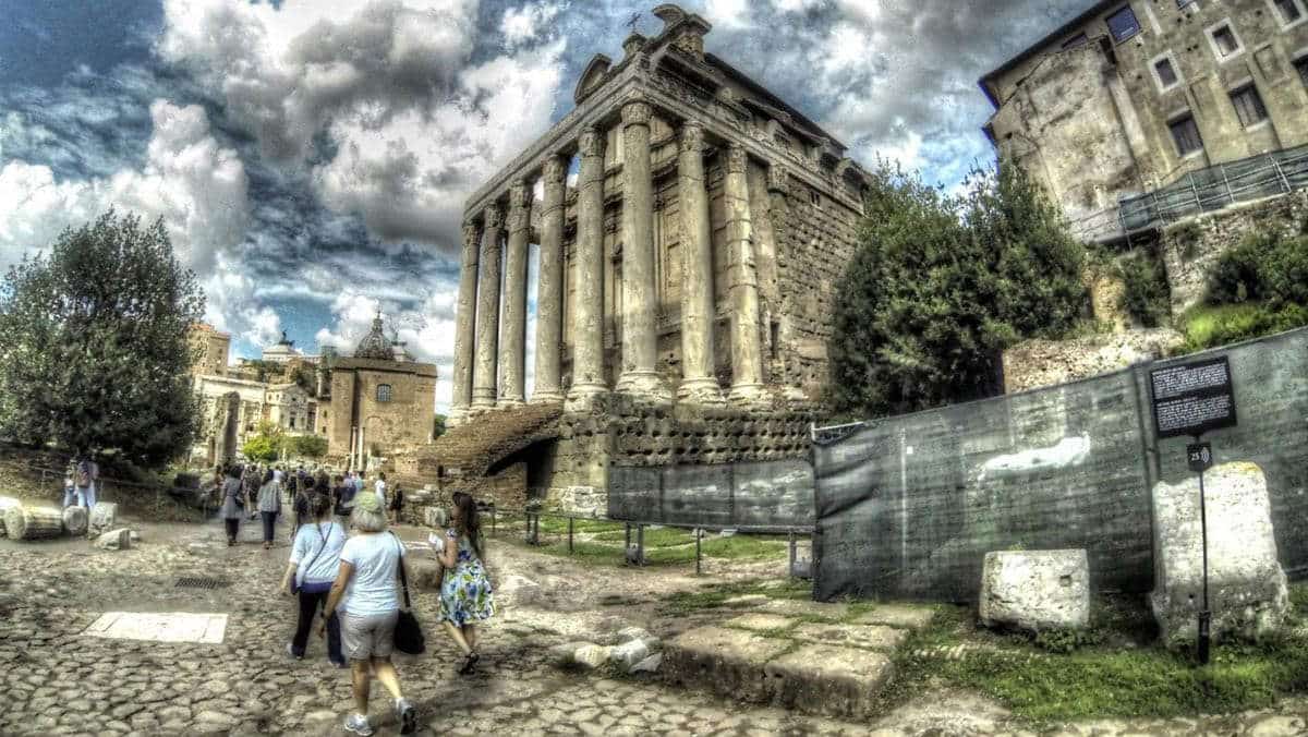 The Temple of Antoninus and Faustina in the Roman Forum