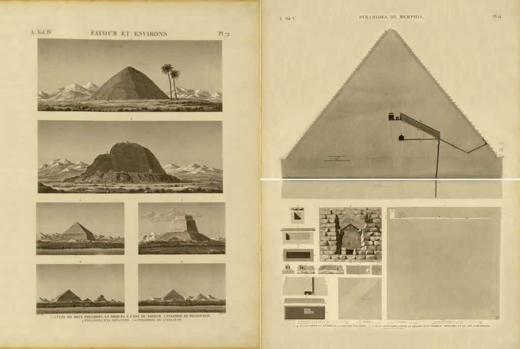 Drawings of pyramids in Description de l’Egypte