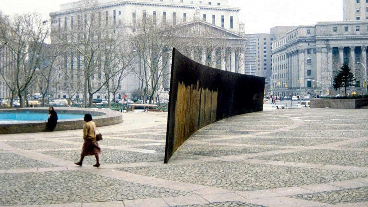 Tilted Arc, Richard Serra, 1981, via Youtube