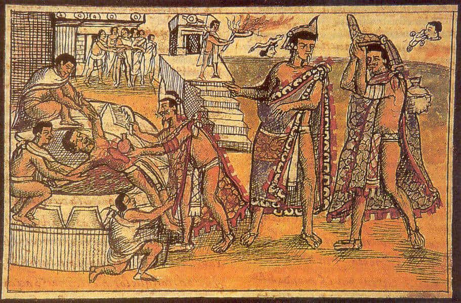 Human sacrifice in the Aztec civilization, via wikimedia