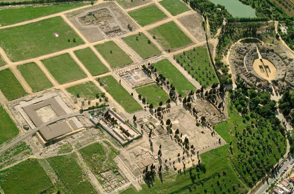 aerial view italica roman spain