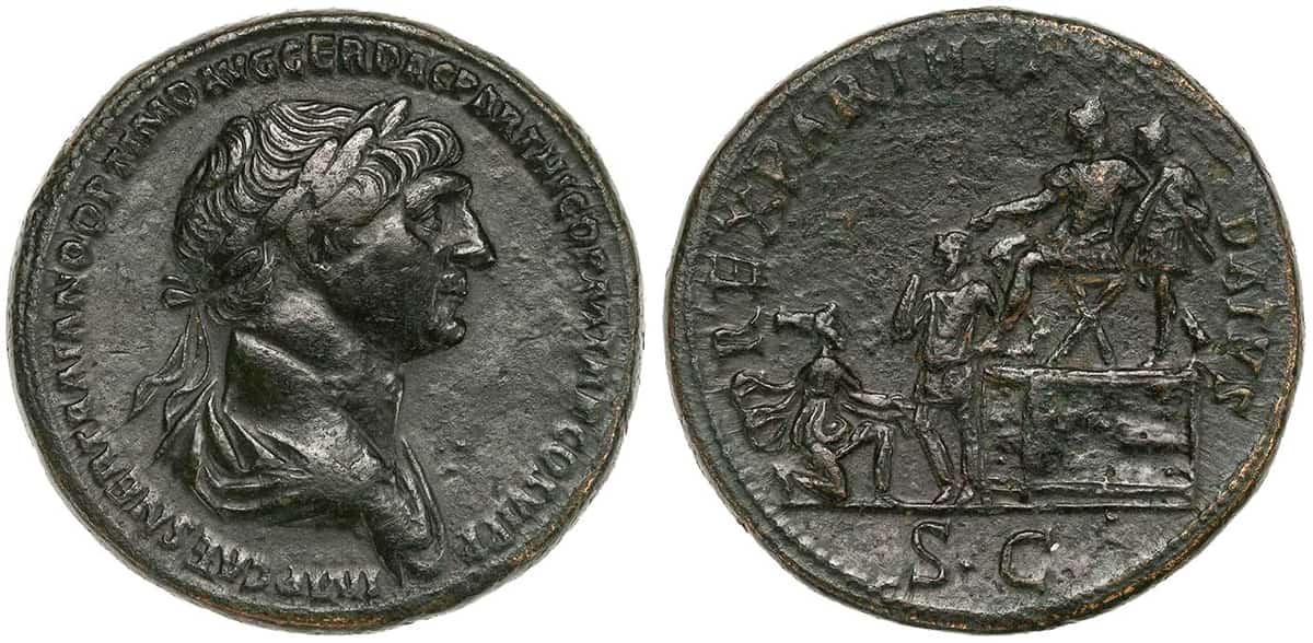 bronze sestertius trajan