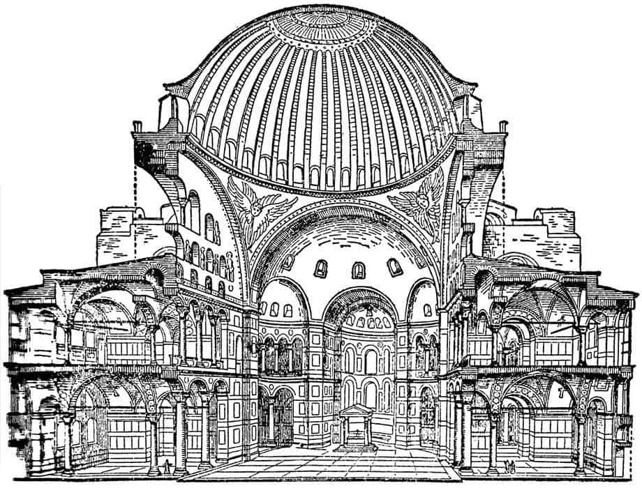 cross section hagia sophia