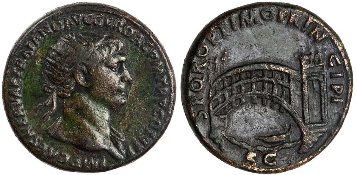 bronze dupondius trajan