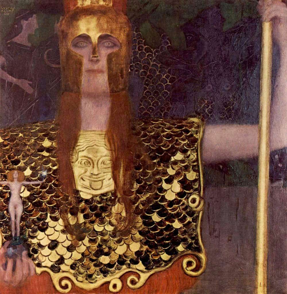 gustav-klimt-athena-pallas-painting