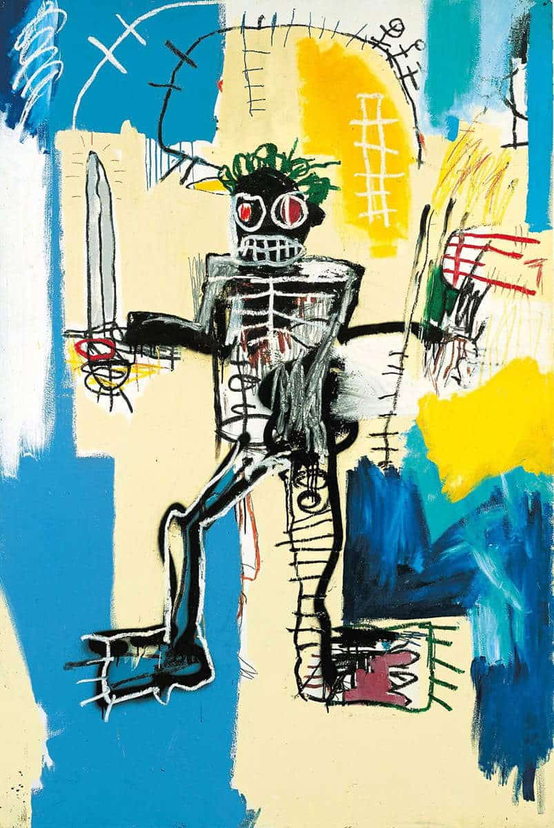 black artists basquiat warrior painting