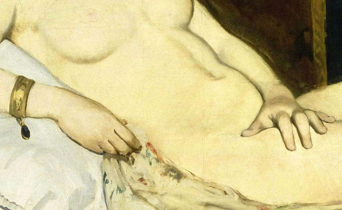 detail hands manet olympia painting