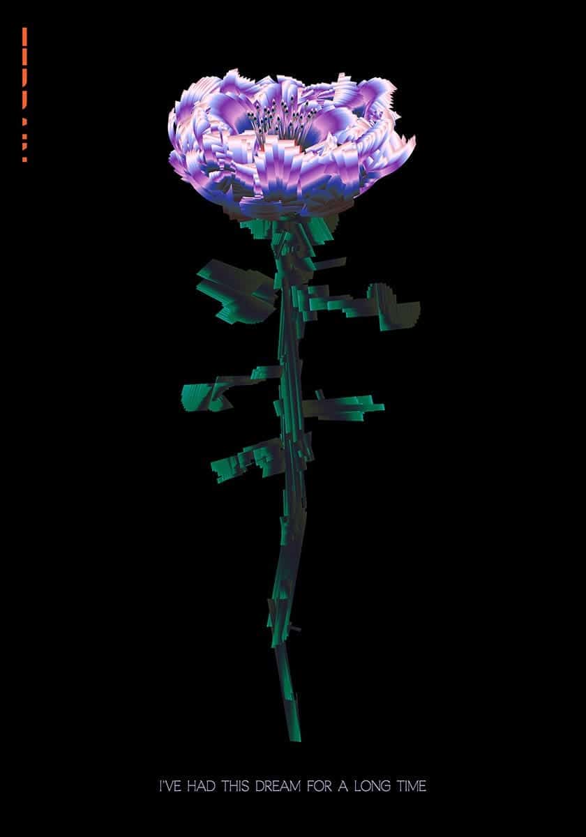 stem purple flower digital art