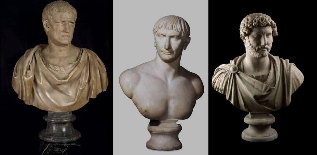 trajan hadrian agrippa busts