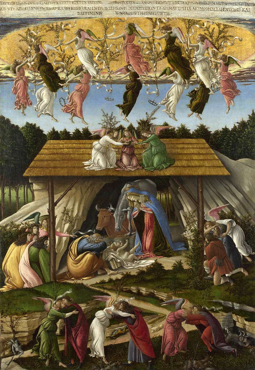 Mystic Nativity Botticelli painting