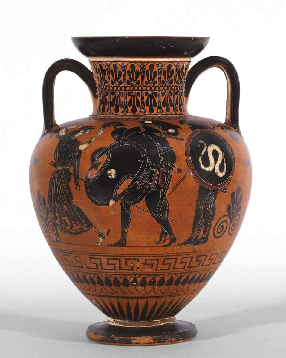 achilles death amphora trojan war