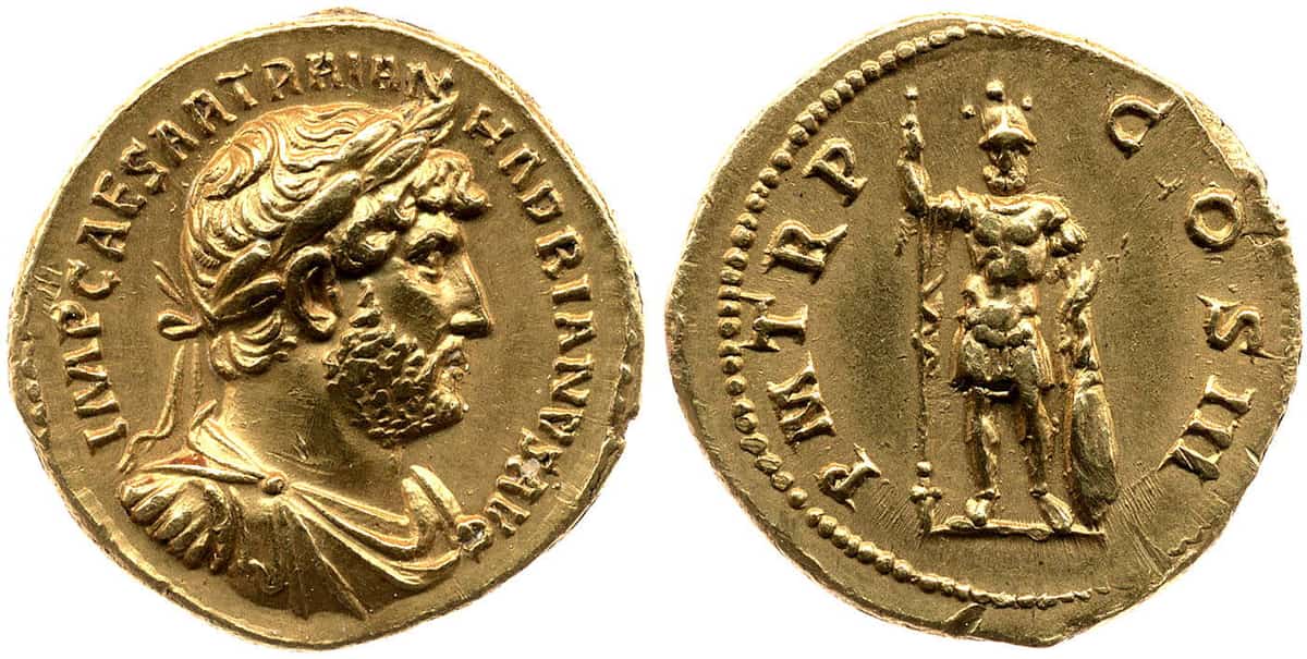 gold coin hadrian mars