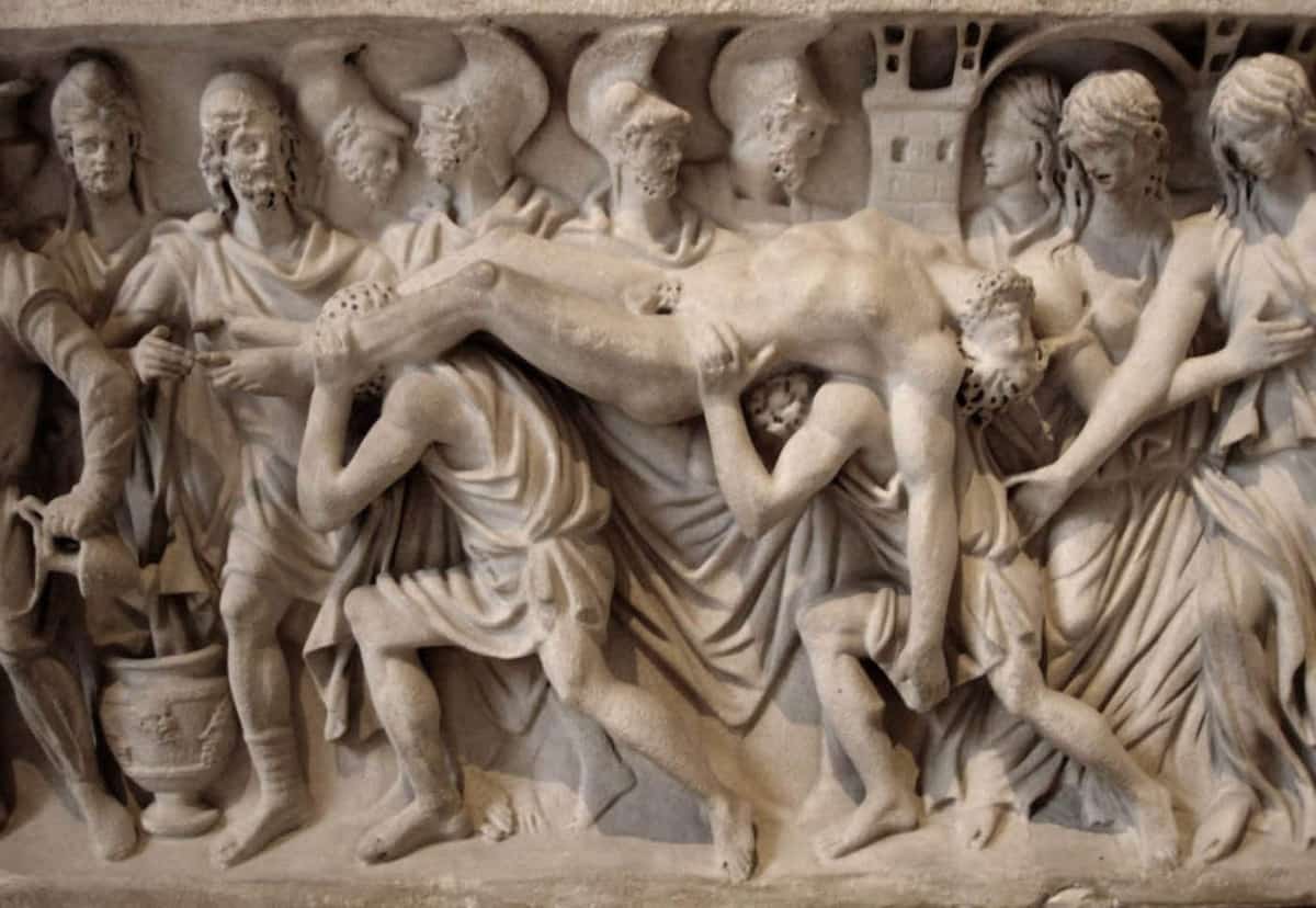 hector death scene roman sarcophagus