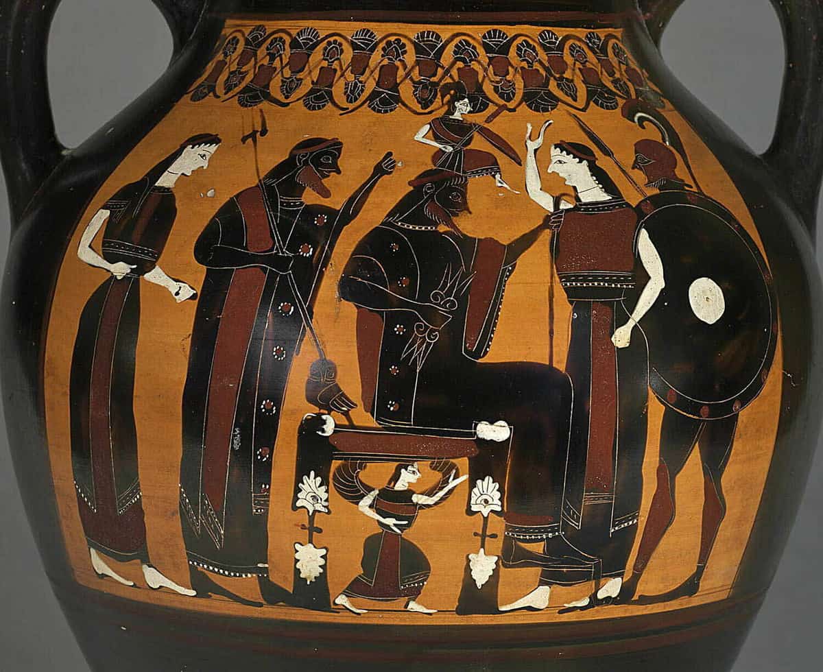 amphora zeus goddess athena