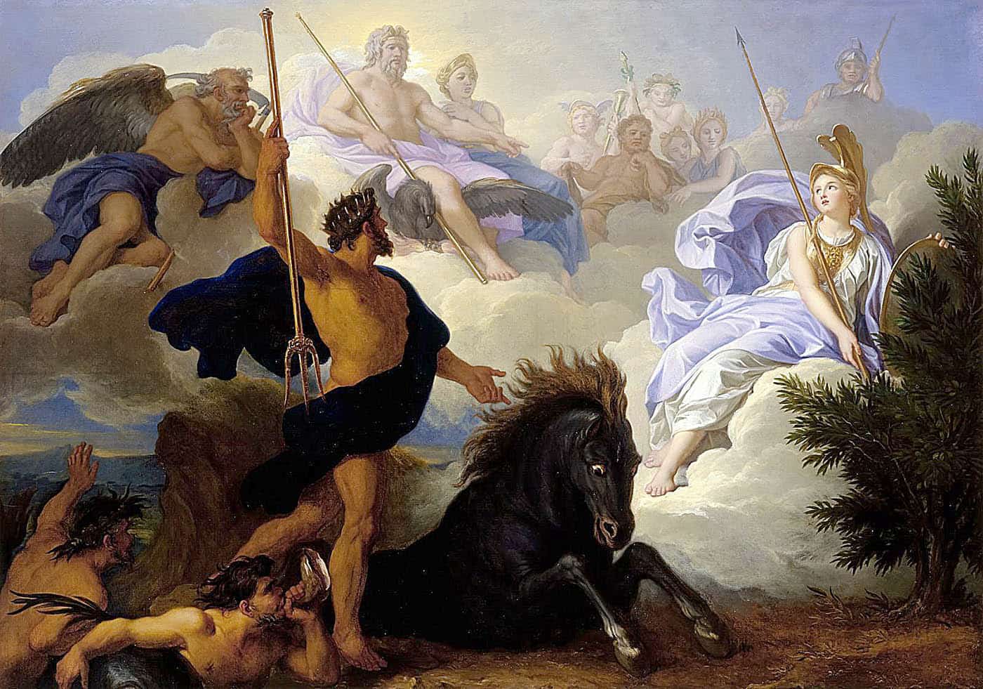 houasse minerva neptune athens painting