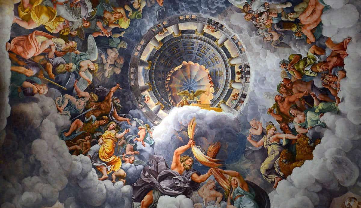 romano gods wall painting