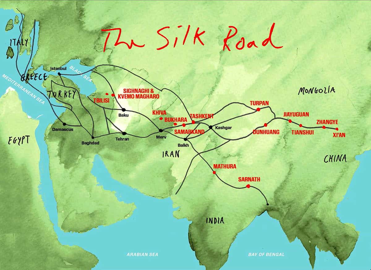 the silk road map