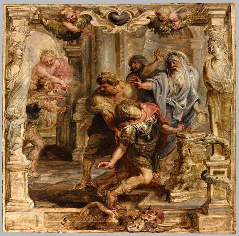 Rubens death of achilles painting