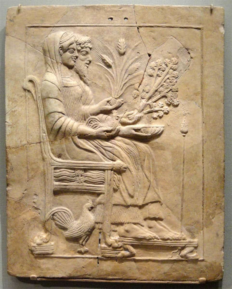 Hades and Persephone relief carving, Cleveland Museum