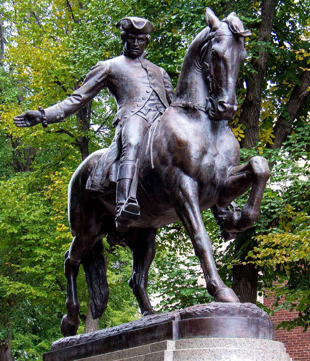 statue paul revere boston massachusetts