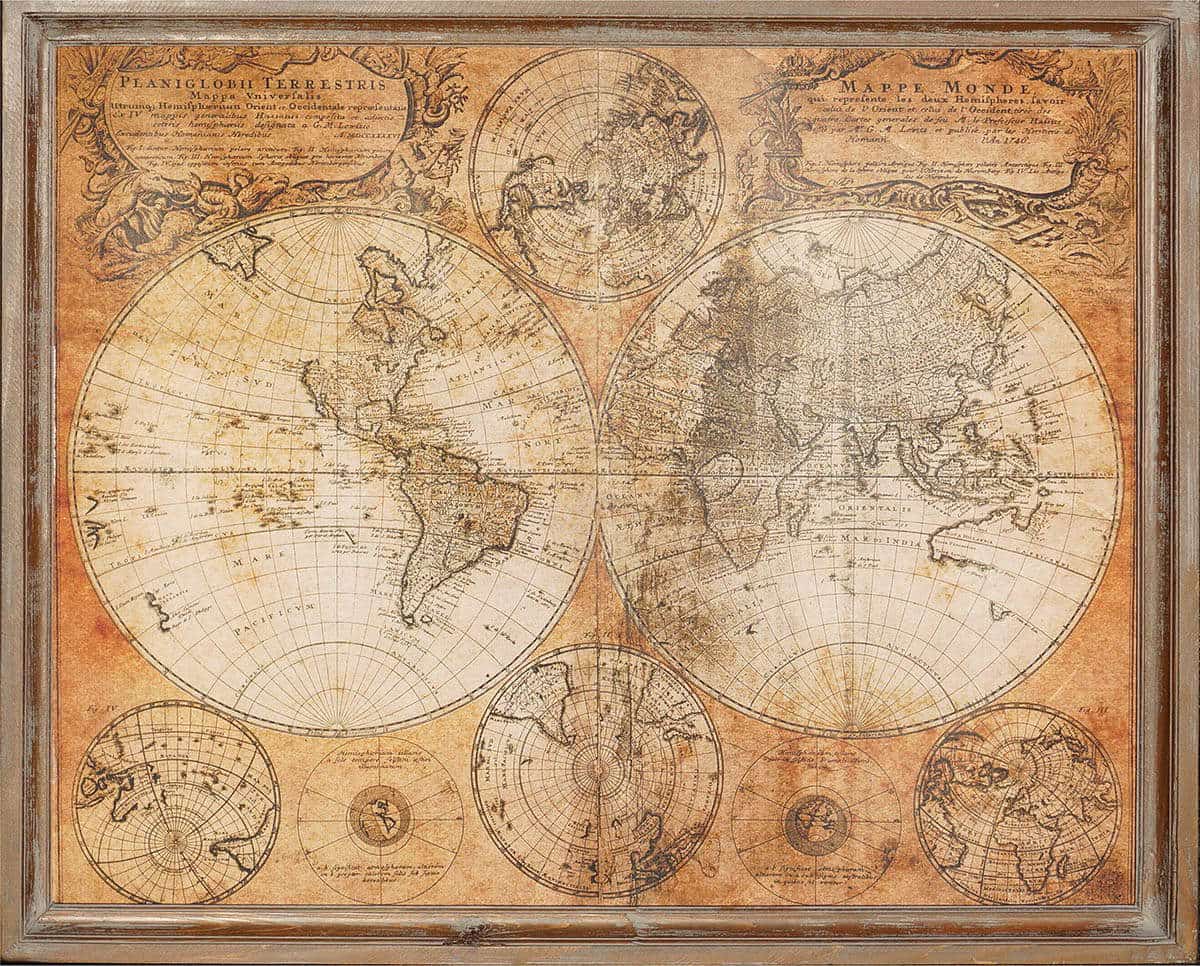 world map 1746 arctic