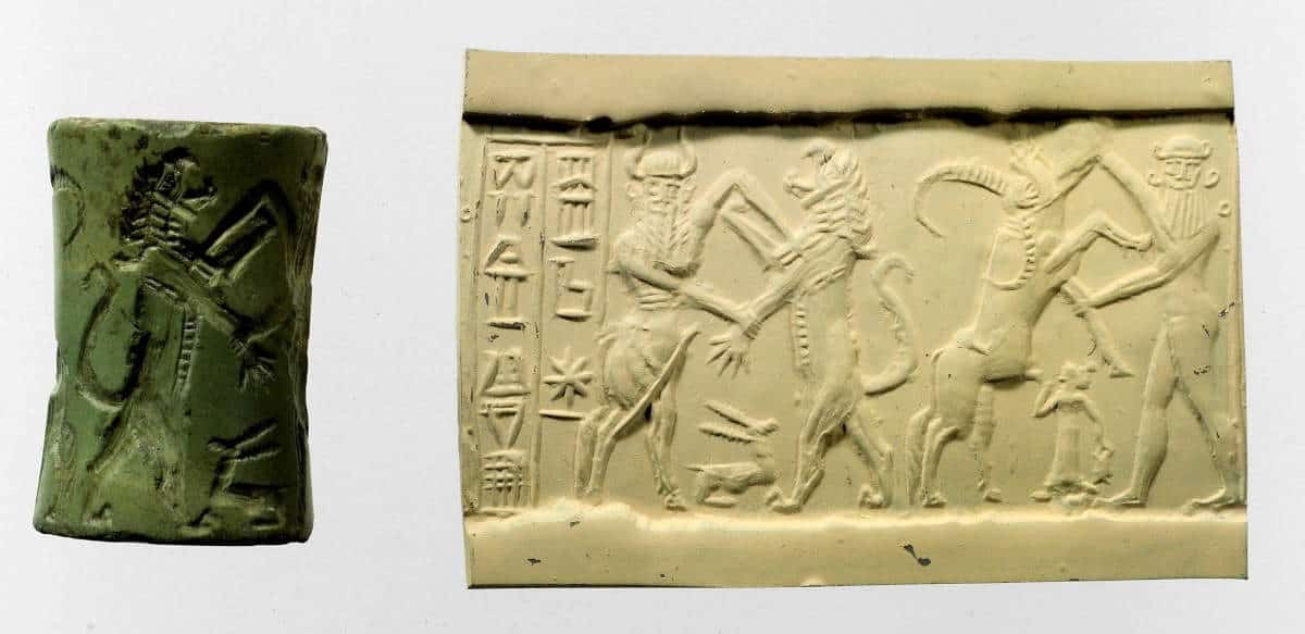 combat akkadian seal cylinder