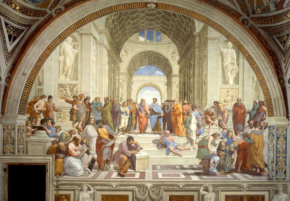 Raphael School of Athens painting fresco