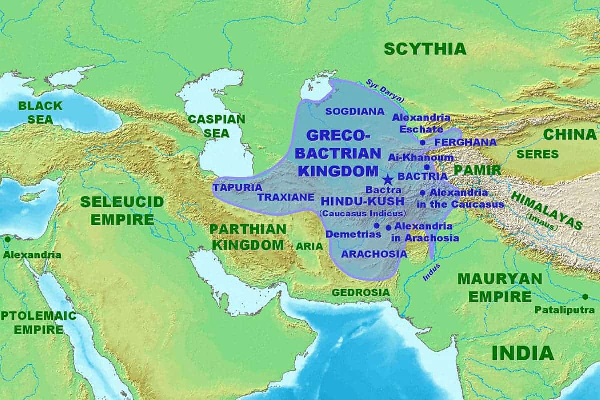 bactrian kingdom map