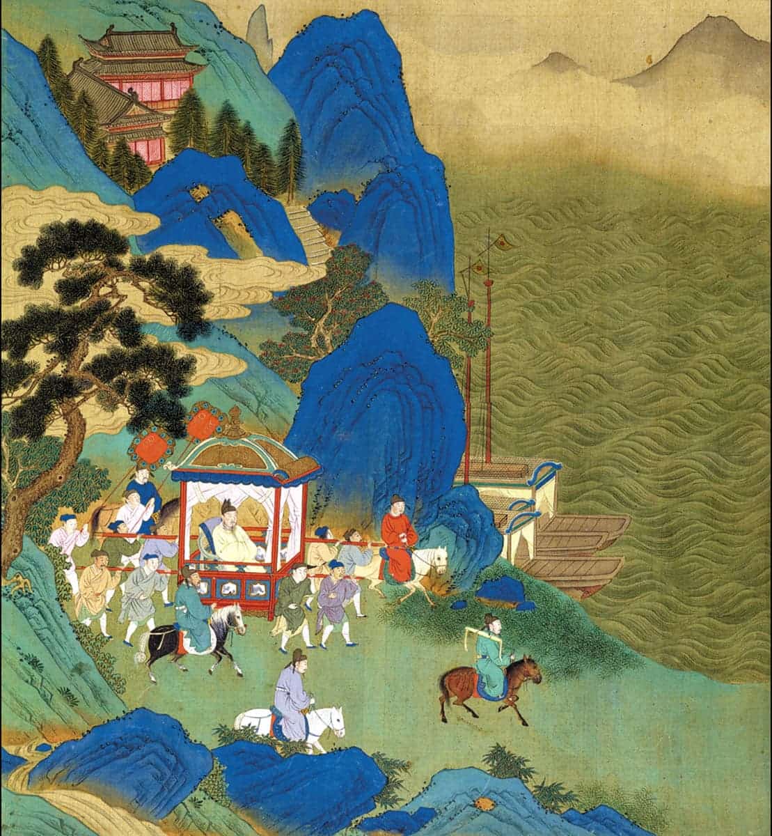 first emperor palanquin tour painting