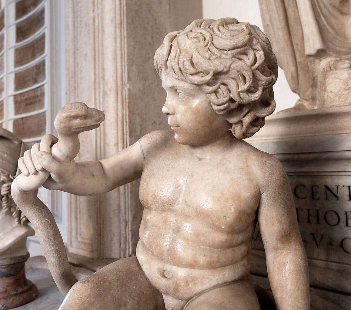 young heracles with snake