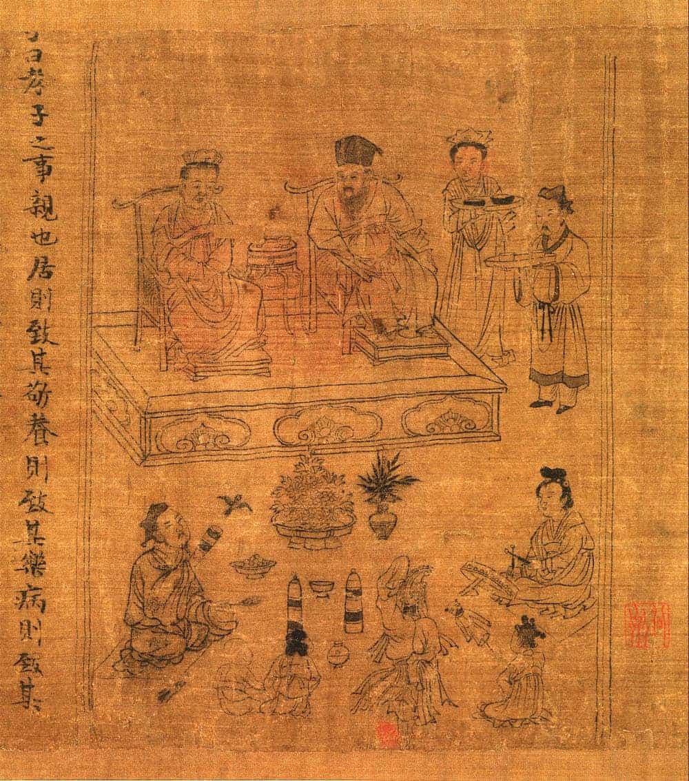 Filial piety scene silk