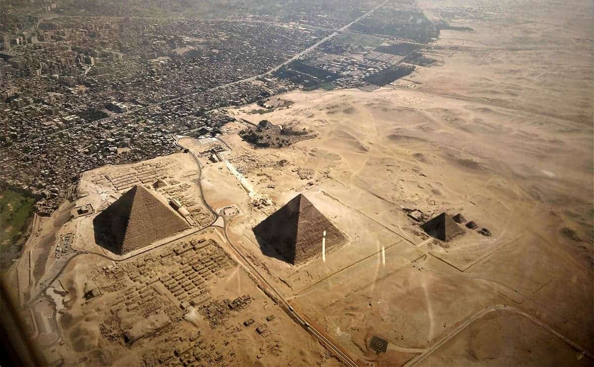 aerial photo pyramids