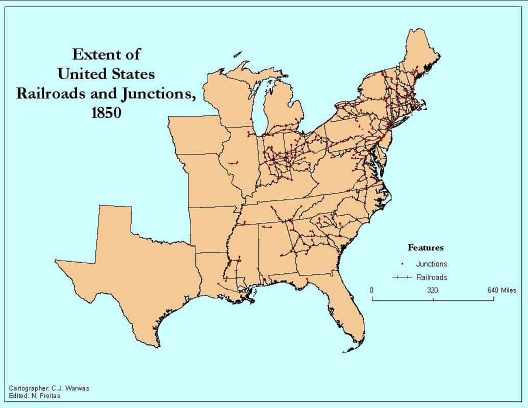 american civil war railroads 1850