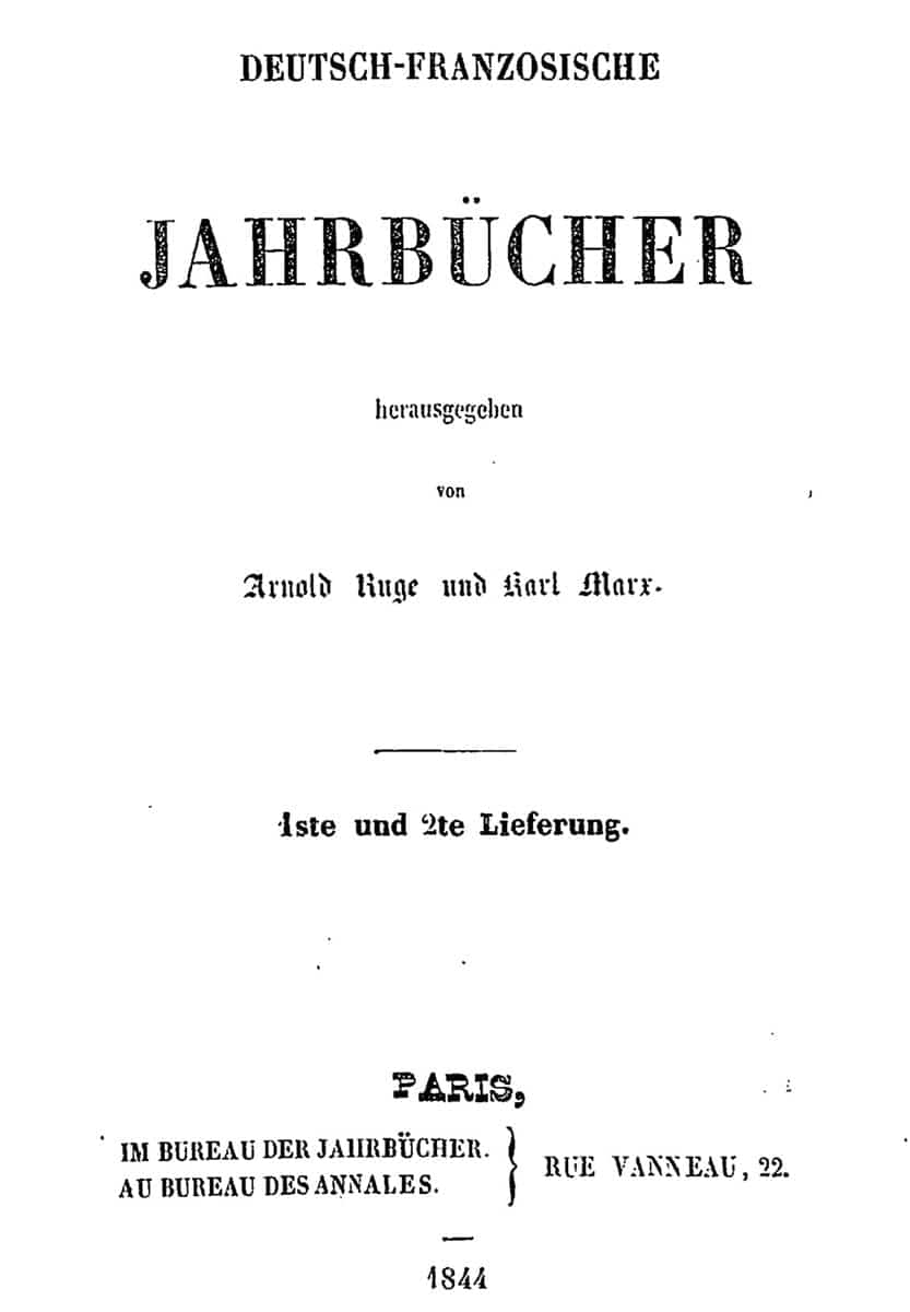 karl marx jahrbücher