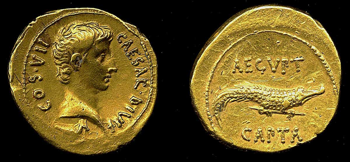 augustus coin crocodile