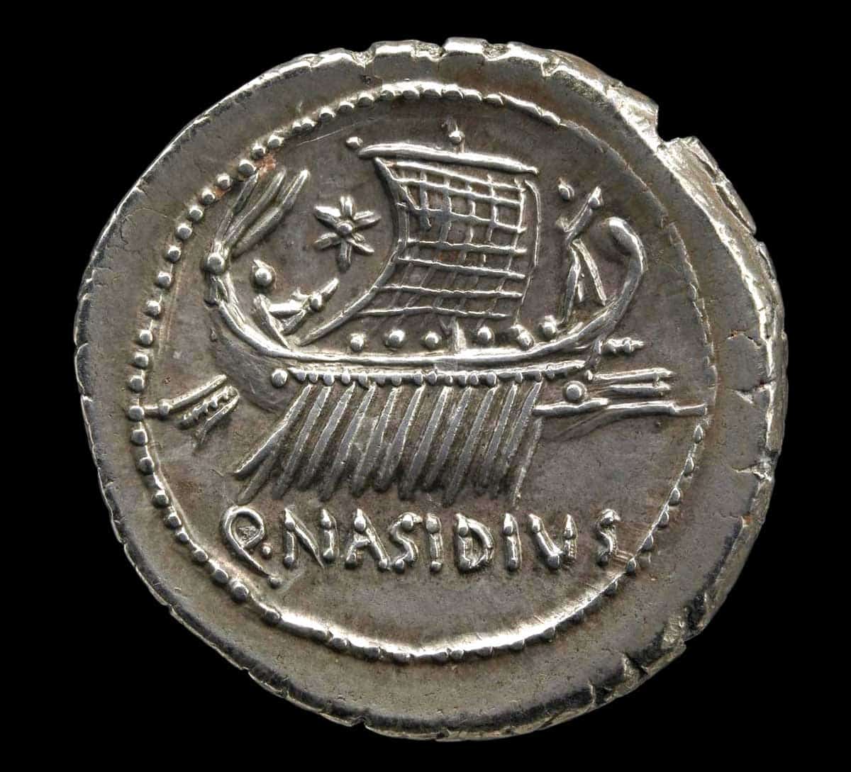 coin roman warship