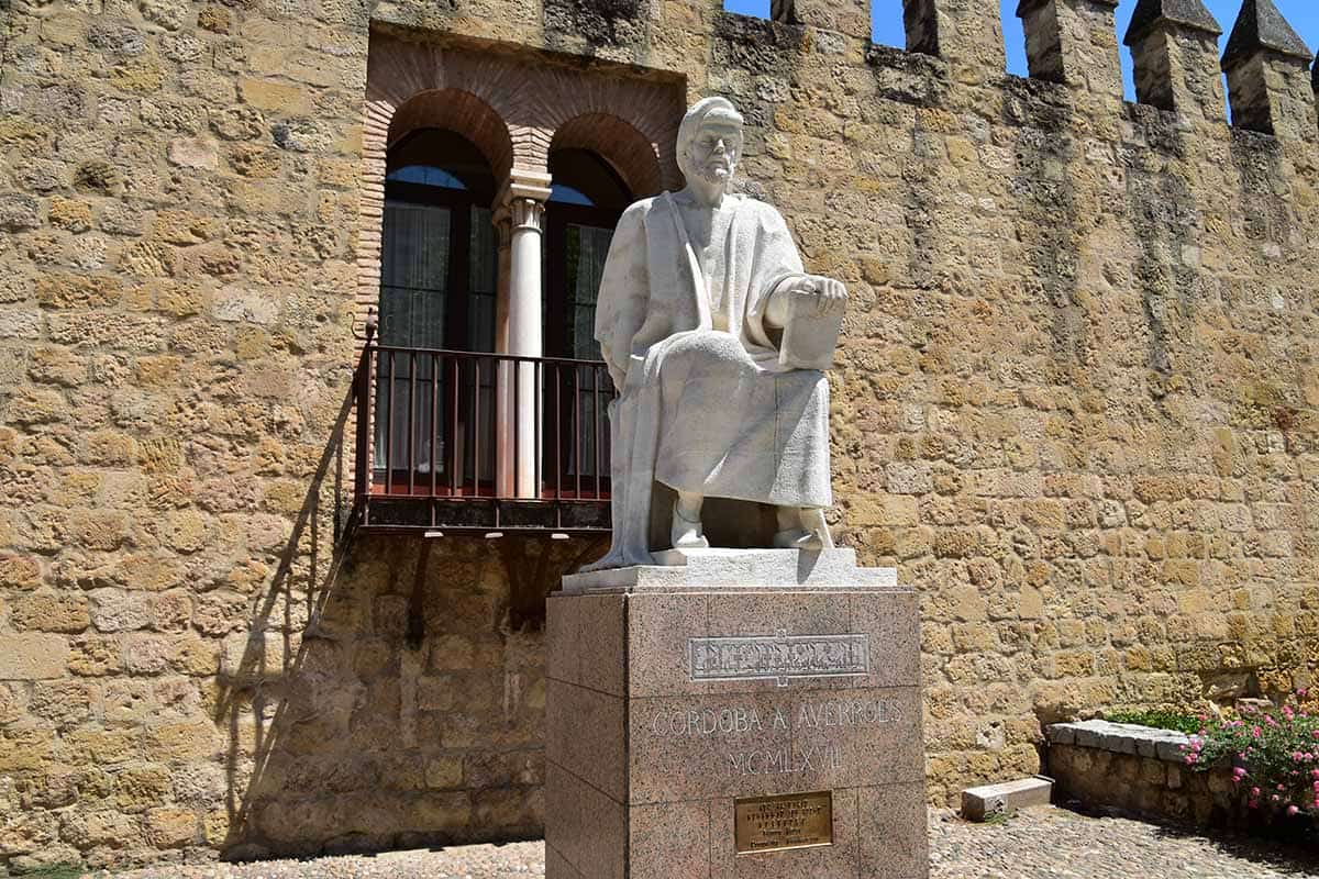 ibn rushd marble statue