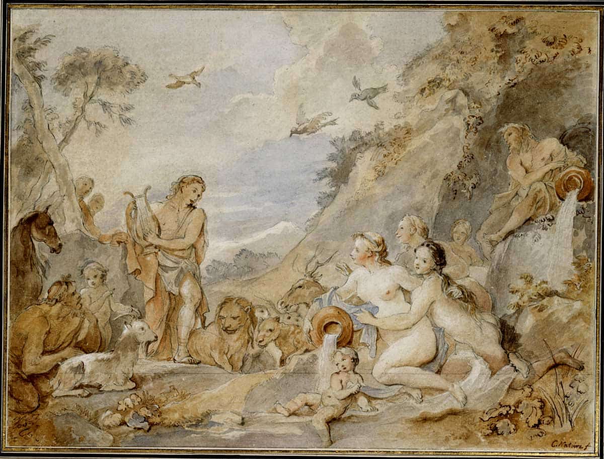 natoire orpheus nymphs dryads animals