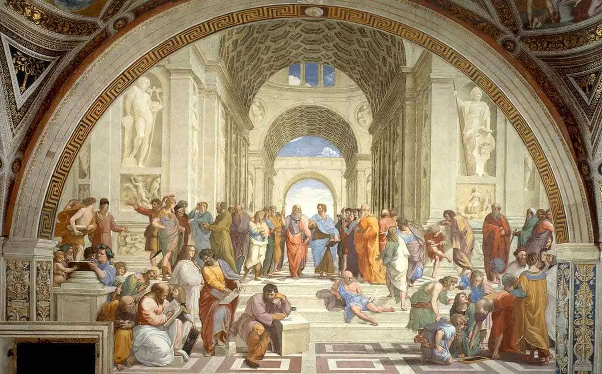 school of athens aristotle