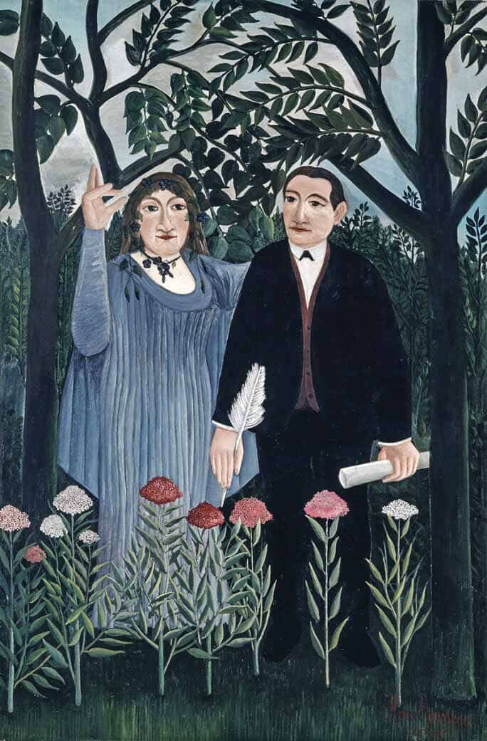 henri rousseau la muse inspirant le poet painting apollinaire portrait